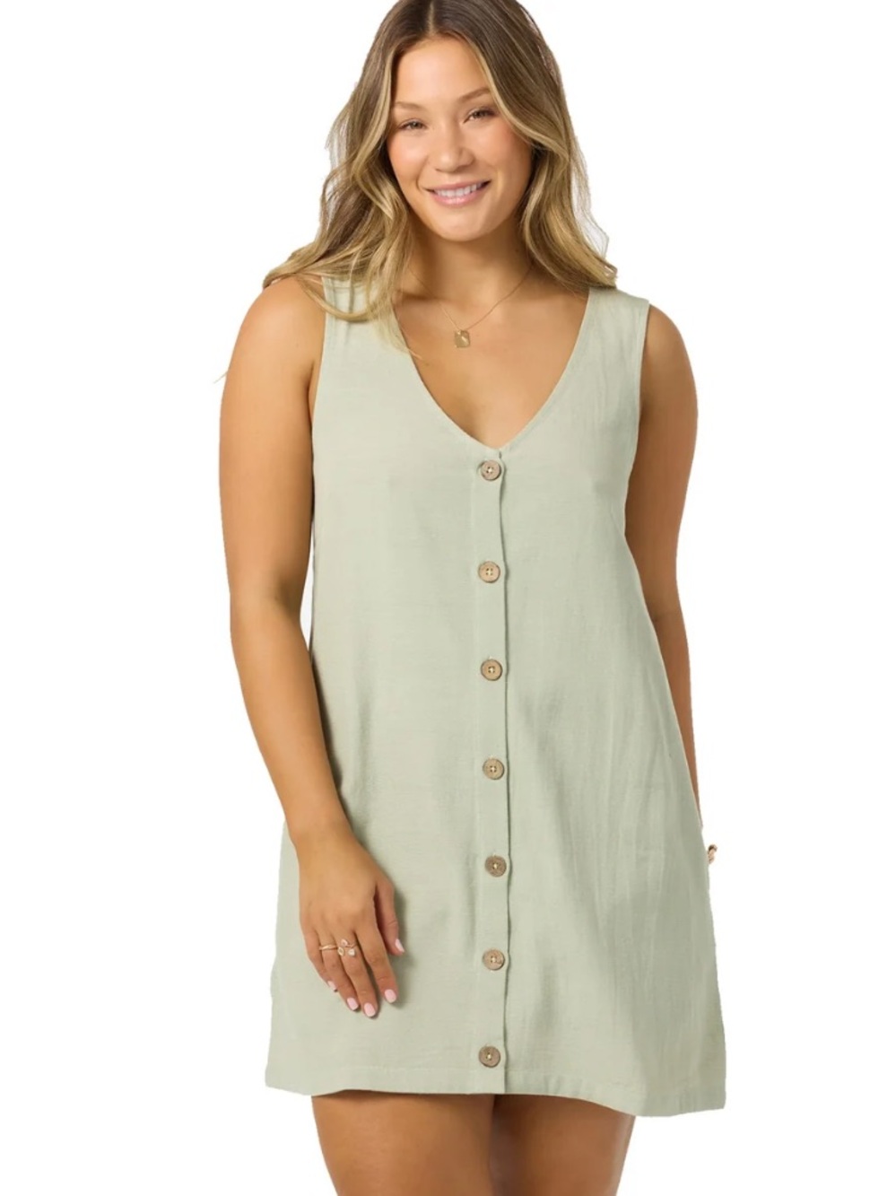 O’Neill Sanders Sleeveless Linen Blend Dress Sage Green